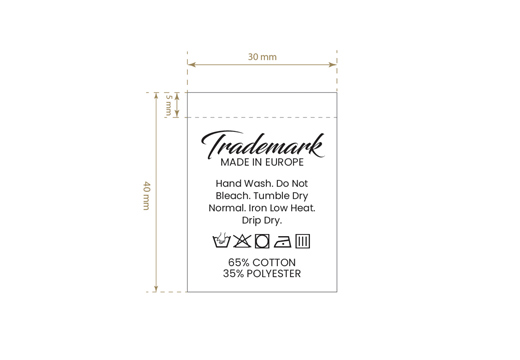 Laundry care label Model TC-M190