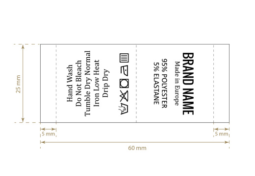 Laundry care label Model TC-M25